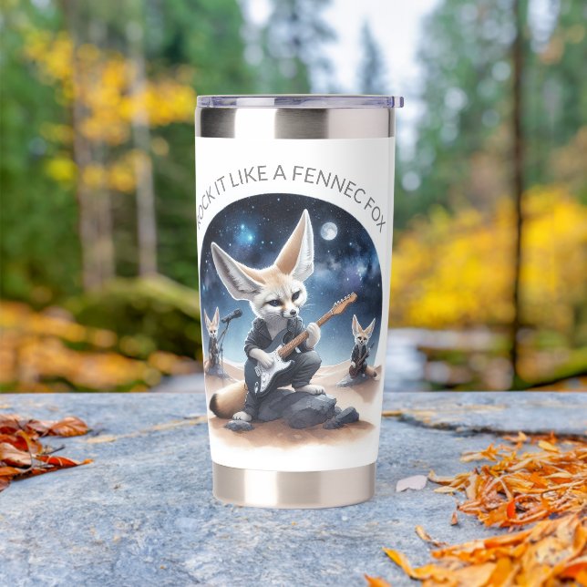 Cute Fennec Foxes Rocking Acoustic Guitars Insulated Tumbler (Outdoor)