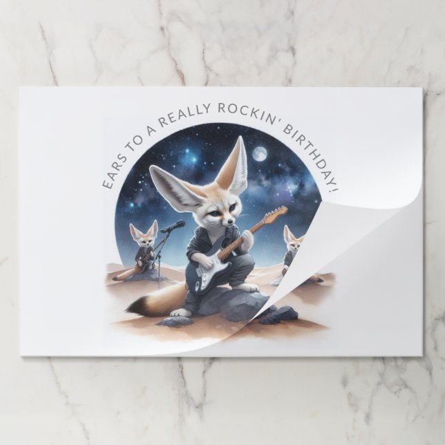 Cute Fennec Foxes Rocking Acoustic Guitars Paper Pad (Folded)