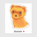 Cute ferret art adorable animal sticker