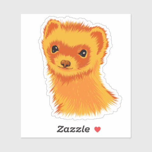 Cute ferret art adorable animal sticker