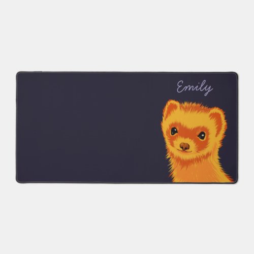 Cute ferret art ferret mom name desk mat