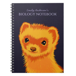 Cute ferret art name biology notebook