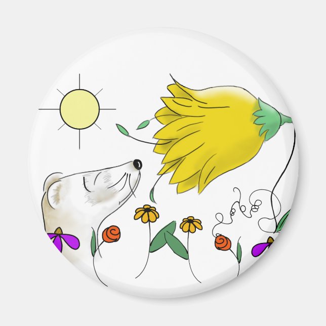 Cute Ferret Face Magnet (Front)