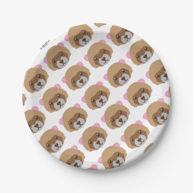 cute ferret face paper plates (Front)