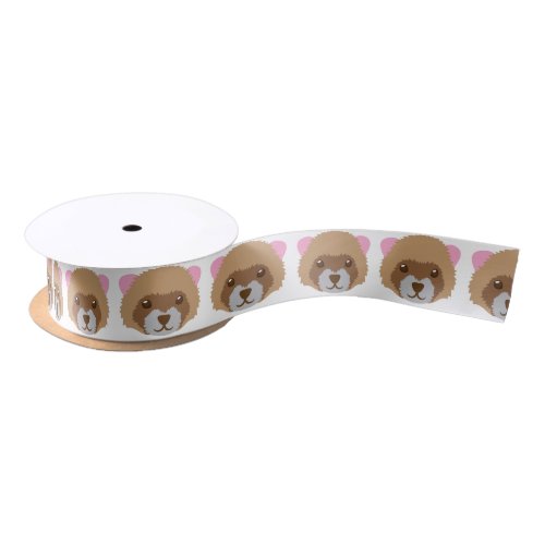 cute ferret face satin ribbon