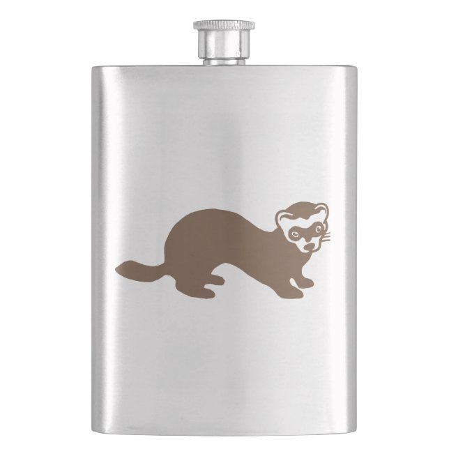 Cute Ferret Graphic Flask (Front)