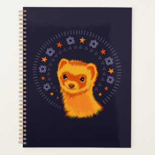 Cute ferret head adorable animal planner