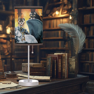 Cute Ferret Keys Cherub Table Lamp