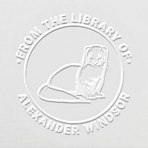 Cute Ferret Library Book Name Embosser