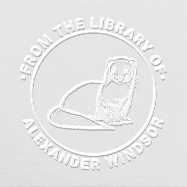 Cute Ferret Library Book Name Embosser (Design)