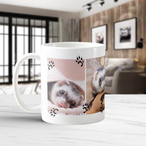 Cute Ferret Paw Prints Four Pet Photos Coffee Mug