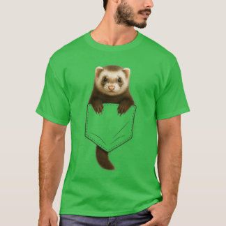Cute Ferret Pocket Funny Gift For Men Women Kid Fe T-Shirt