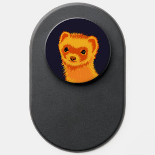 Cute Ferret QR Code Purple Pet Lover PopSocket