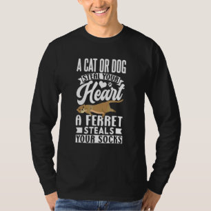 Cute Ferret Steal Socks T-Shirt