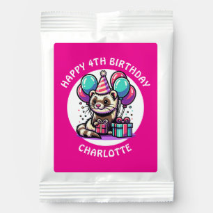 Cute Ferret Themed Girl's Birthday Personalized Lemonade Drink Mix
