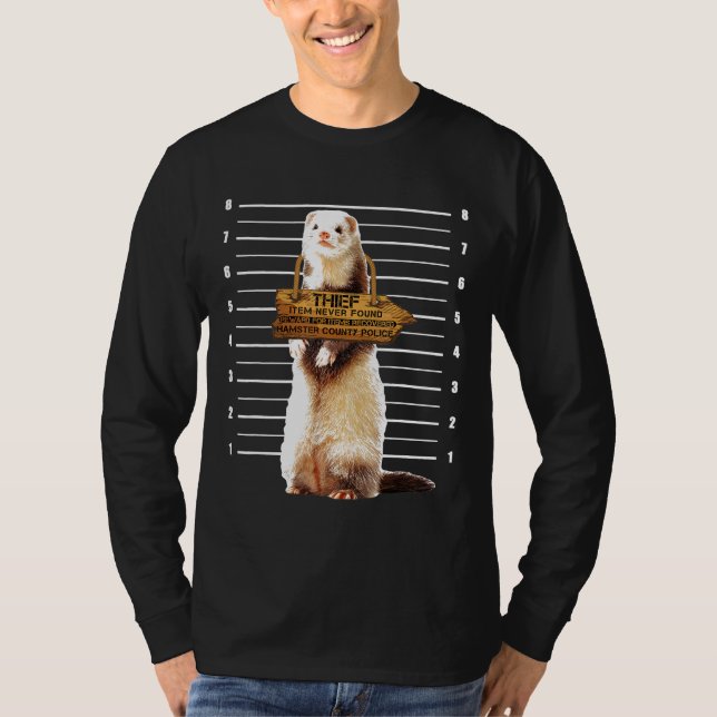 Cute Ferret Thief  Animals T-Shirt (Front)