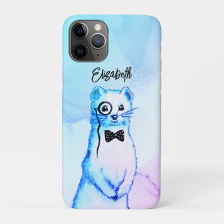 Cute Ferret Watercolor Funny Animal Name iPhone 11 Pro Case