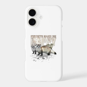 Cute Ferrets Make Me Happy Funny Pet Lover iPhone 17 Case
