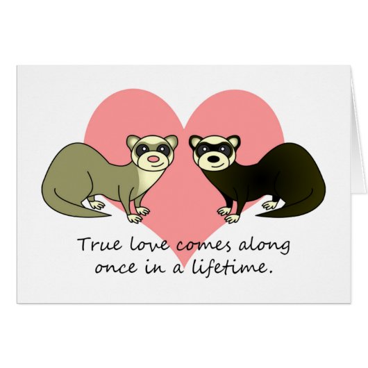 Cute Ferrets True Love Cards (Front Horizontal)