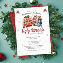 Cute Festive Annual Ugly Christmas Sweater Party Invitation