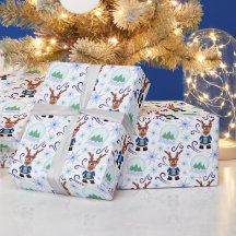 Cute Festive Blue Christmas Reindeer