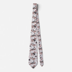 Cute Festive Cat Christmas Pattern Neck Tie