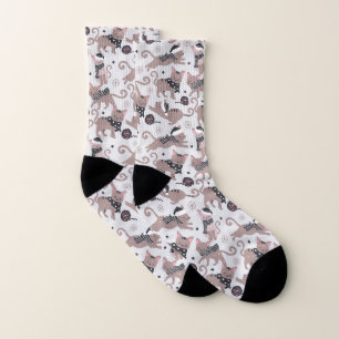 Cute Festive Cat Christmas Pattern Unisex Socks