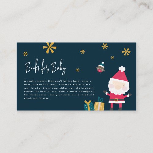 Cute Festive Christmas Baby Shower Books for Baby Enclosure Card