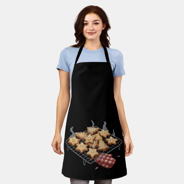  Cute Festive Christmas Cookies Holiday Baking  Apron (Worn)