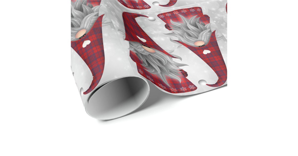 Cute Festive Christmas Gnome Holiday Wrapping Paper Zazzle