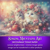 Cute Festive Christmas Kittens Decoupage