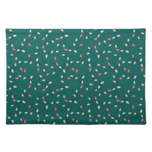 Cute Festive Christmas Lights Pattern Cloth Placemat