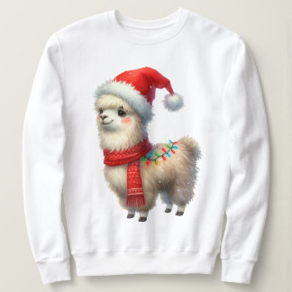 Cute Festive Christmas Llama Sweatshirt