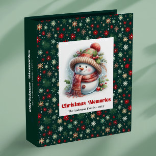 Cute festive Christmas snowman kids photo memory 3 Ring Binder