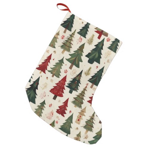 Cute Festive Christmas Tree Pattern Stockings
