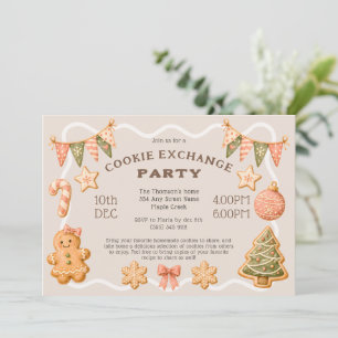 Cute Festive Cookie Exchange Party Invitation