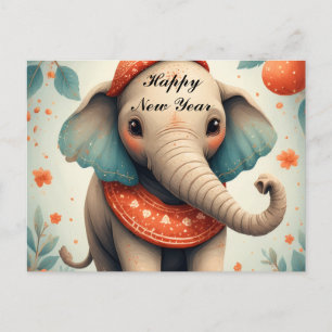 Cute Festive Elephant Postcard