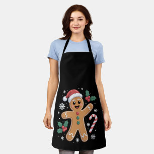 Cute Festive Gingerbread Man Christmas Cookie Apron