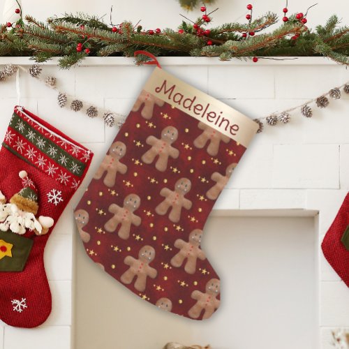 Cute Festive Gingerbread Man Small Christmas Stocking