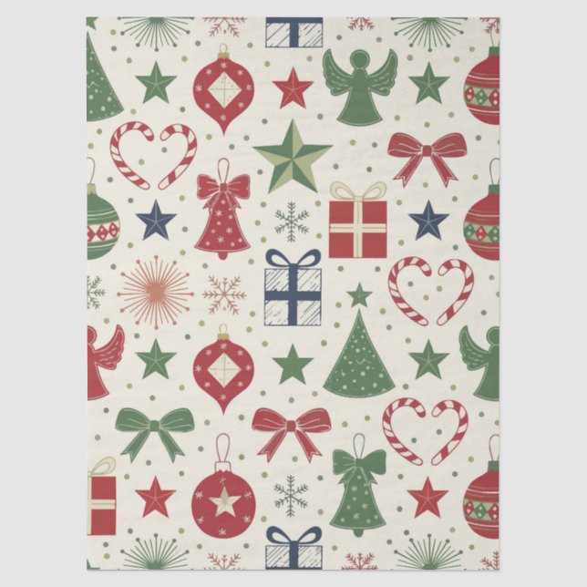 Cute Festive Holiday Pattern Wrapping Paper (Front)