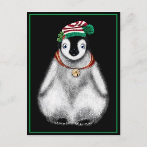 Cute festive holiday Penguin  Postcard