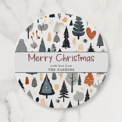 Cute Festive Merry Christmas Holiday Gift  Favor Tags