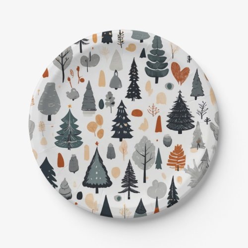 Cute Festive Merry Christmas Holiday  Paper Plates