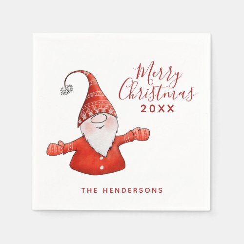 Cute Festive Merry Christmas Napkins