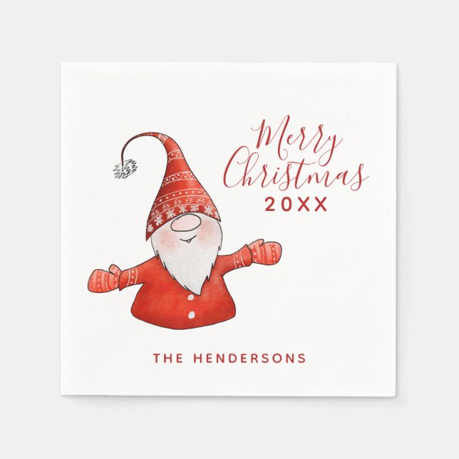 Cute Festive Merry Christmas Napkins (Front)