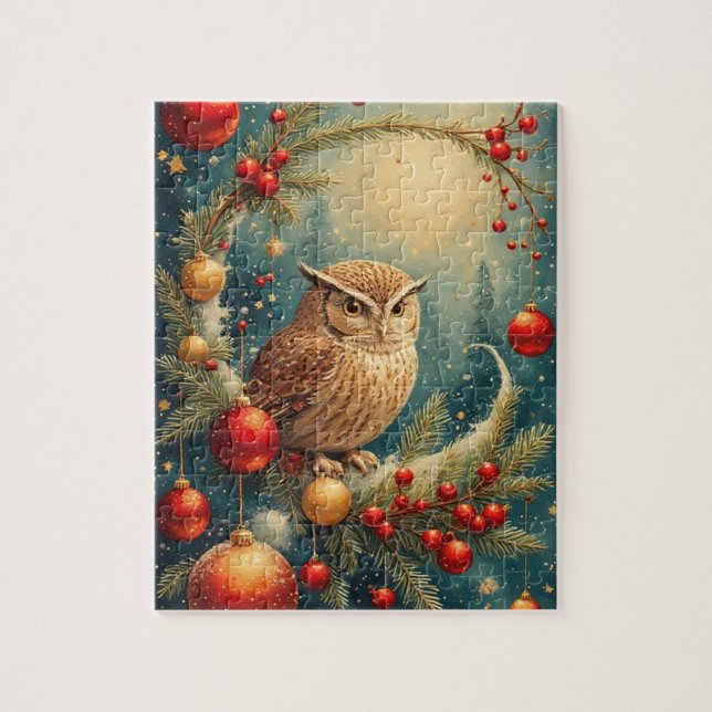 Cute Festive Owl  Jigsaw Puzzle (Vertical)