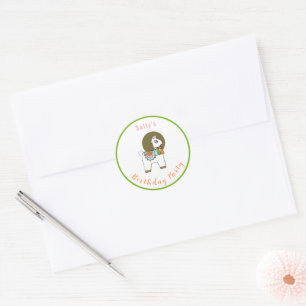 Cute festive pinata llama BIrthday party Classic Round Sticker