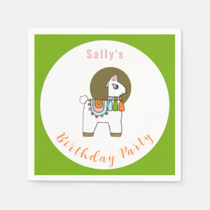 Cute festive pinata llama BIrthday party Napkins