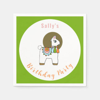 Cute festive pinata llama BIrthday party Napkins