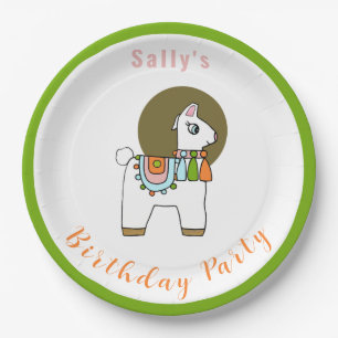 Cute festive pinata llama BIrthday party Paper Plates